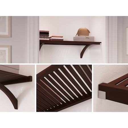 John Louis Home Solid Wood 16in. Deep 4ft. Shelf Kit Espresso JLH-653
